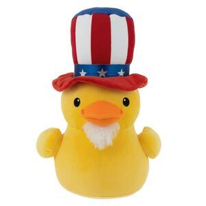 Summer 8.5 Inch Quackerz Uncle Sam Duck Plush Toy NWT